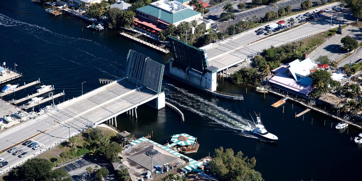 A drawbridge in Palm Beach Gardens, Florida.